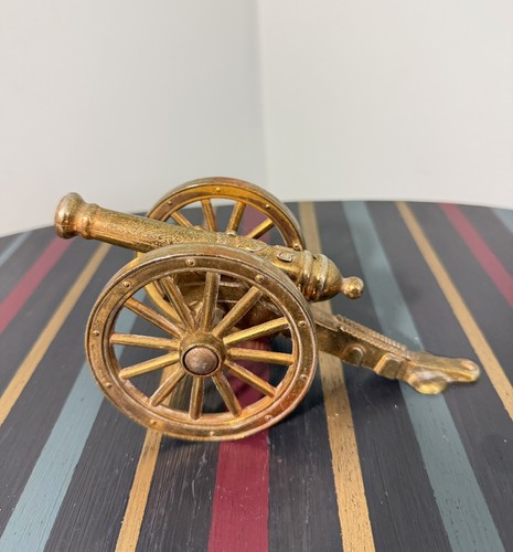 Vintage brass cannon desk - cannon,