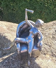 Antique Plated Bronze Naked Lady In Chair Missing Dress