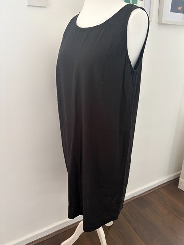 Ladies black linen dress - m&s,