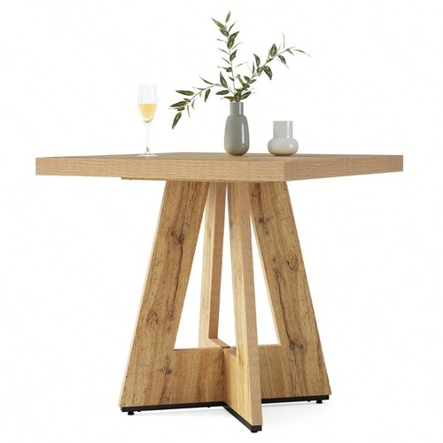 Natural oak wood square - oak, dining