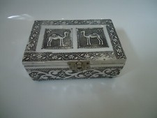 Camel Silver Trinket Jewellery Box Embossed Indian Hand Made A Very Nice Gift