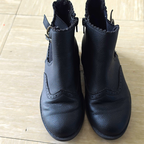 Girls black ankle boots buckle - boots,