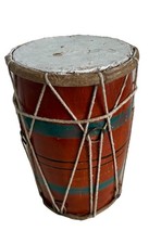 Wooden Double Ended Dholak Hand Drum Rope Tension Indian Percussion 9”