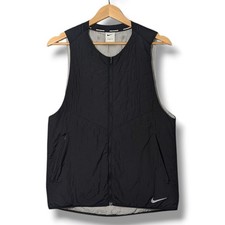 Nike Therma-fit Gilet Mens Small Black Padded Running Body Warmer Vest Full Zip