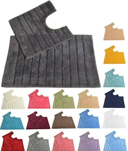 Ribbed design bath mat set - ribbed,