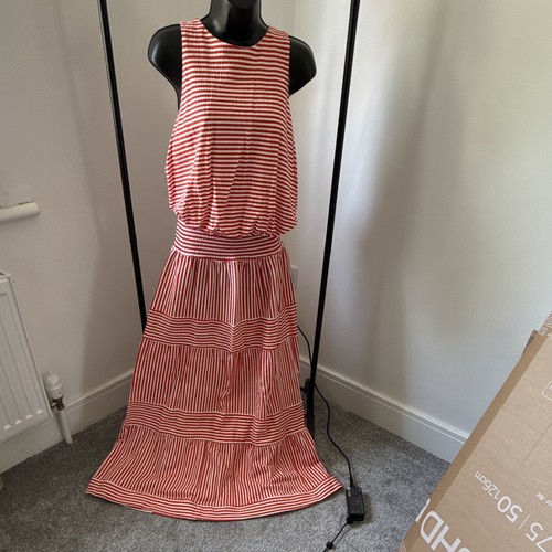 Next striped orange - orange/white, maxi