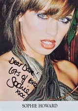 Very Rare Page 3 girl Sophie Howard signed/personalized photocard 15x21cm