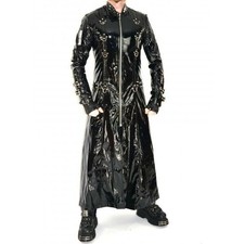 Gothic VINYL PVC HELL RAISER FETISH GOTHIC SPIKE STUD COAT STEAMPUNK LATEX LOOK