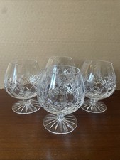 Set of 4 Lead Crystal Cut Glass Brandy Cognac Balloon Snifter Bowl Glasses VGC