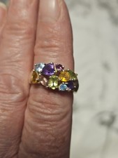 Mixed Gem Qvc Ring 925 Size M