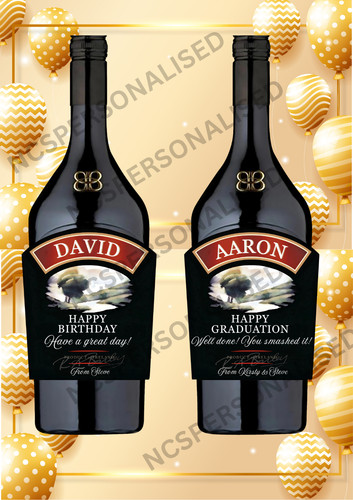 Personalised baileys bottle - baileys,