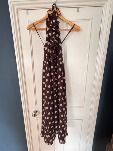 Brown with cream polka dot