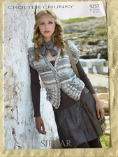 Sirdar Crofter knitting pattern 9257.  Waistcoat, Chunky 32-42" Original