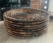 LOT OF 8 VINTAGE RATTAN WOVEN