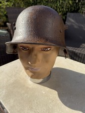 German Camouflage Stalhelm Helmet Shell No Liner Remain Of Original Paint