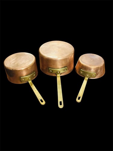 Antique copper pans set - copper,
