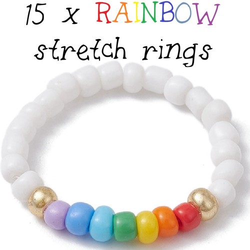 Stretch rings rainbow - 15,