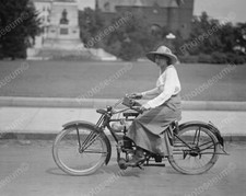 Woman On Motorbike Vintage