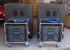 Peavey UDH Subwoofers, each with PV 1.3K Amplifers and V4X Mark III Crossover
