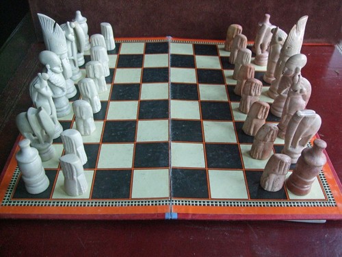 Vintage chess hand carved - vintage, hand-carved