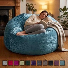 Crushed Velvet Bean Bag Chair