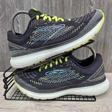 Brooks Glycerin 19 Mens Size UK 9 Black Grey Yellow Running Shoes Trainers EU 44