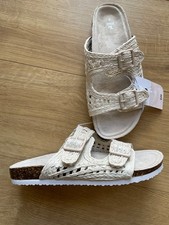 CREAM RAFFIA STYLE FOOTBED