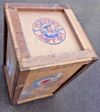 VINTAGE PLAYERS NAVY CUT CIGARETTE BOX SHIPPING CARGO CRATE ORIGINAL BOX 1950's