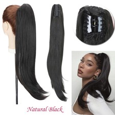 14" Wavy Thick Ponytail Claw Clip In Hair Extension Hairpiece Pony Tail as Human
