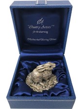 Country Artists C1990 Collectable Silver Rabbit in Display Box Hallmarked