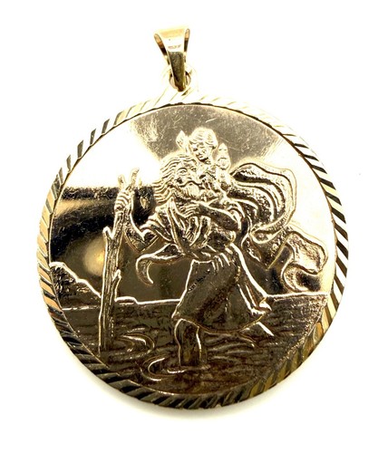 9ct gold saint christopher - gold,
