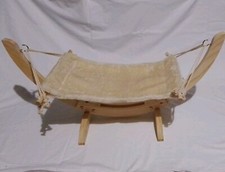 Cat Hammock/ Bed. Cradle  Wood Stand -Beige