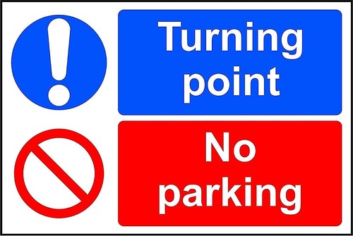 Turning point parking sign - turning, no