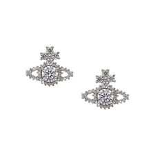Vivienne Westwood Valentina Silver Stud Earrings With Gift Packaging