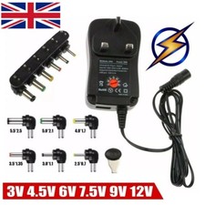 Universal AC/DC Power Supply Adaptor Plug Charger 3V 4.5V 6V 7.5V 9V 12V UK