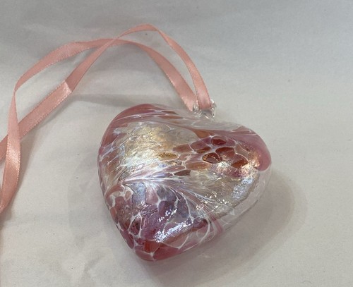 Handmade glass heart - glass, hanging