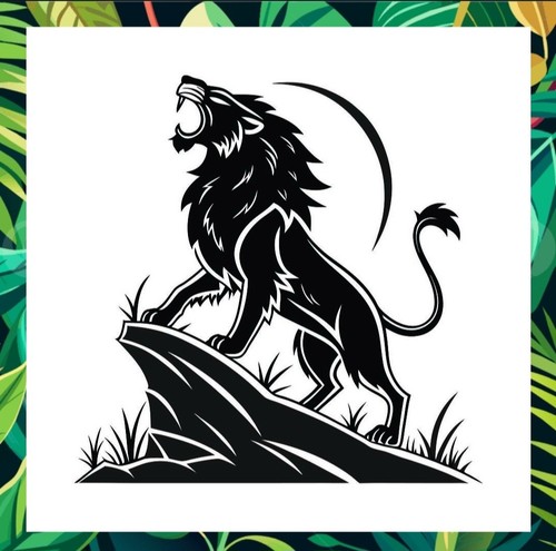 Majestic lion sillhouette - lion,,