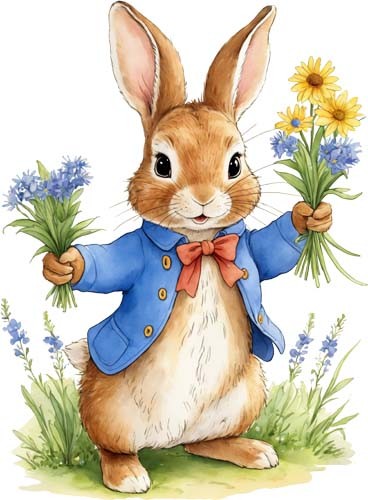 Floral peter rabbit wall art - peter,