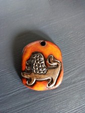 Vintage Pottery Orange Lion