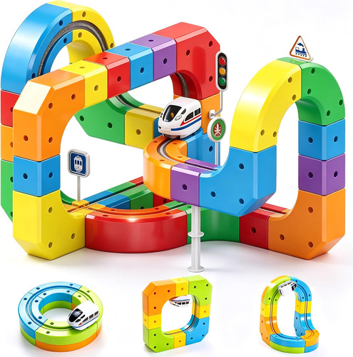 Electric train set 81pcs 3d - electric,