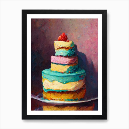 Big rainbow birthday cake oil - big,