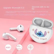 Disney Kid Stitch White Girl / Boy Stereo Earphones Wireless Bluetooth Headphone