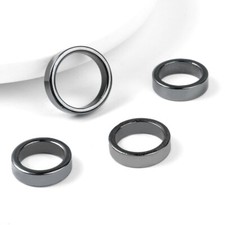 Natural Magnetic Hematite Ring Black- Energy Anxiety Balance Circulation Blood