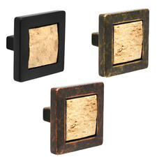 Square Black Wooden Knobs