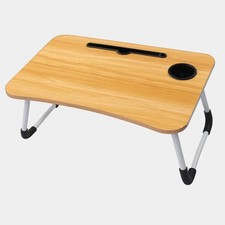 Foldable Laptop Table Portable Bed Sofa Tray Lap Desk Breakfast Work Stand Brown