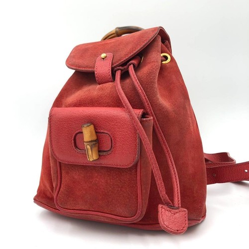 Gucci bamboo backpack suede - gucci,