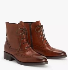 JOHN LEWIS Camie Leather Lace Up Ankle Boots, Chestnut Women Size UK 5/ EU 38