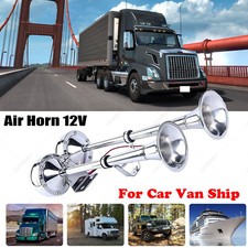 Dual Trumpet Air Horn Electric Super Loud Marine Grade Boat Stainless Steel 12V