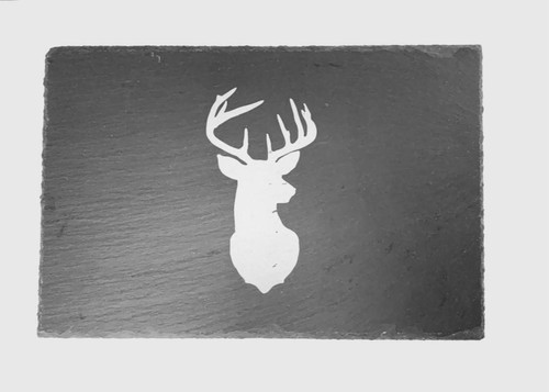 Stag engraved rustic slate - stag,