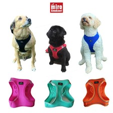 Dog Harness Step In Makauri Premium Soft Mesh Bright Colours Puppy Red Black Blu